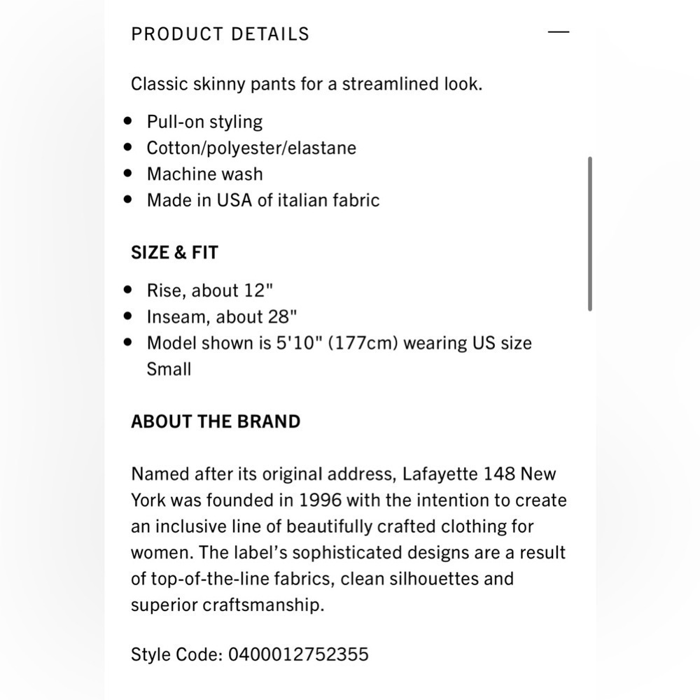 𝅺LAFAYETTE 148 NEW YORK Murray Pant S - Picture 10 of 10